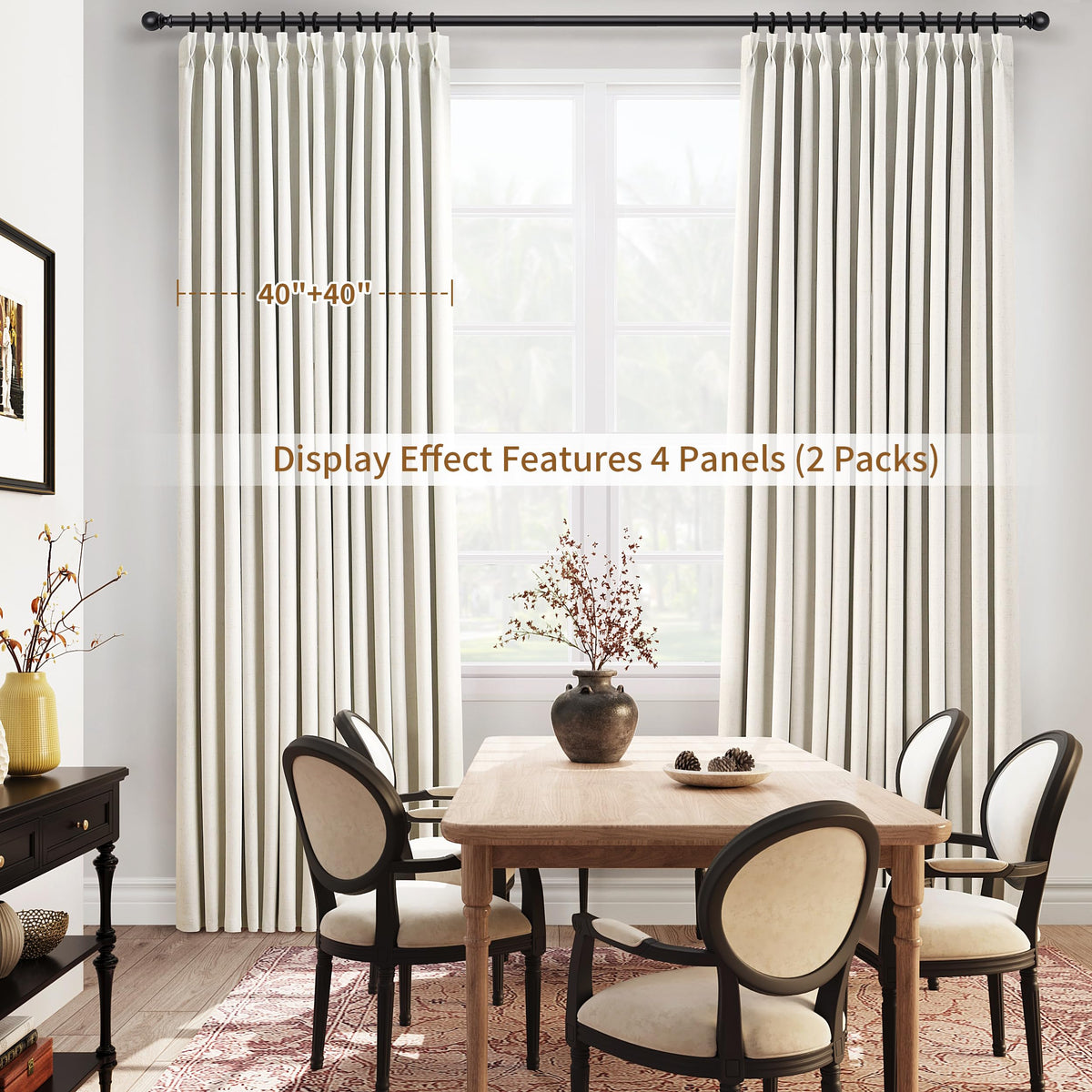 Joywell light-blocking linen curtains enhance home theater experiences.