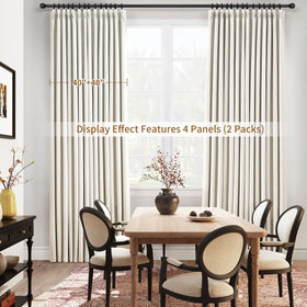 Joywell light-blocking linen curtains enhance home theater experiences.