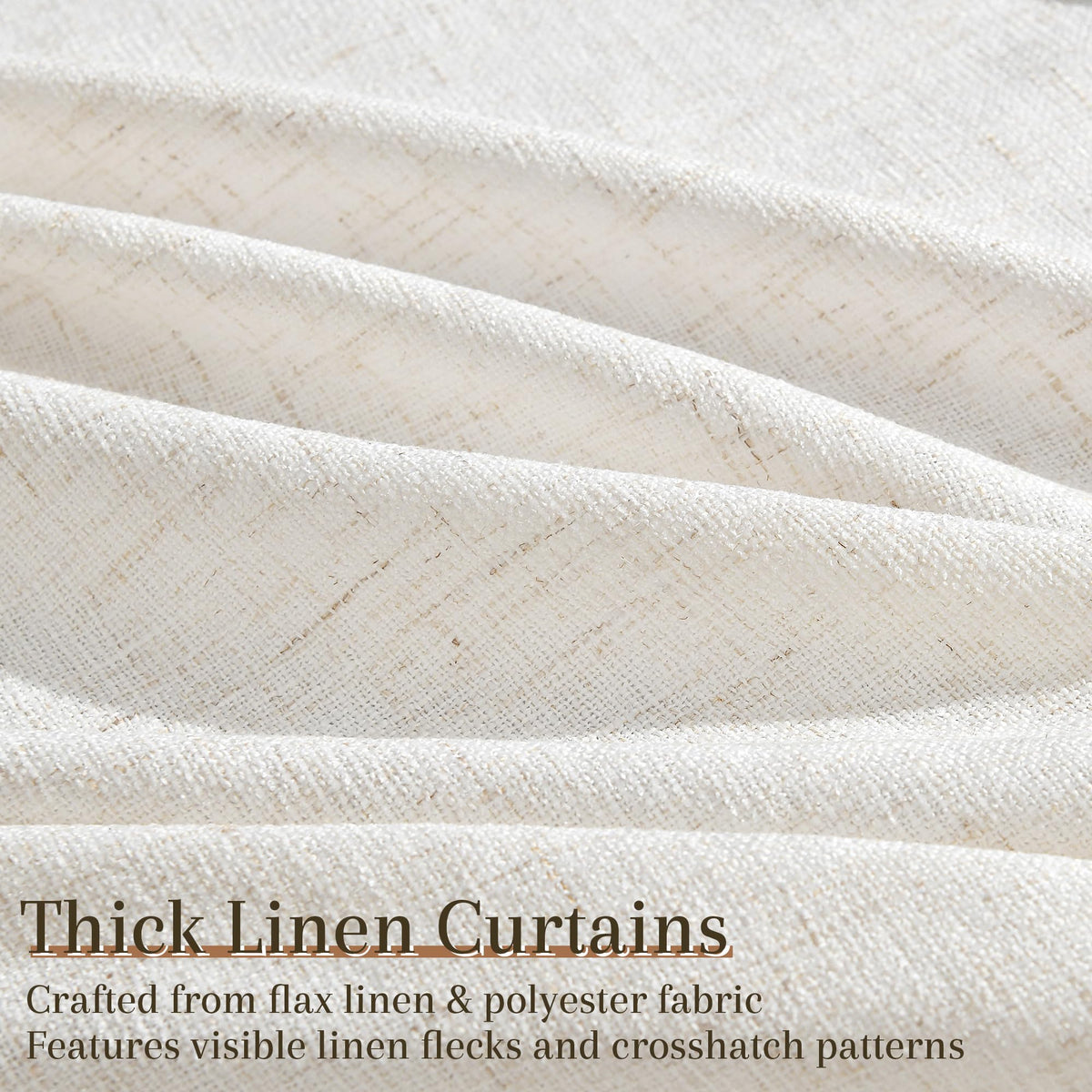 Joywell linen blend drape texture provides soft light filtering for cozy spaces.