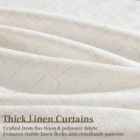 Joywell linen blend drape texture provides soft light filtering for cozy spaces.