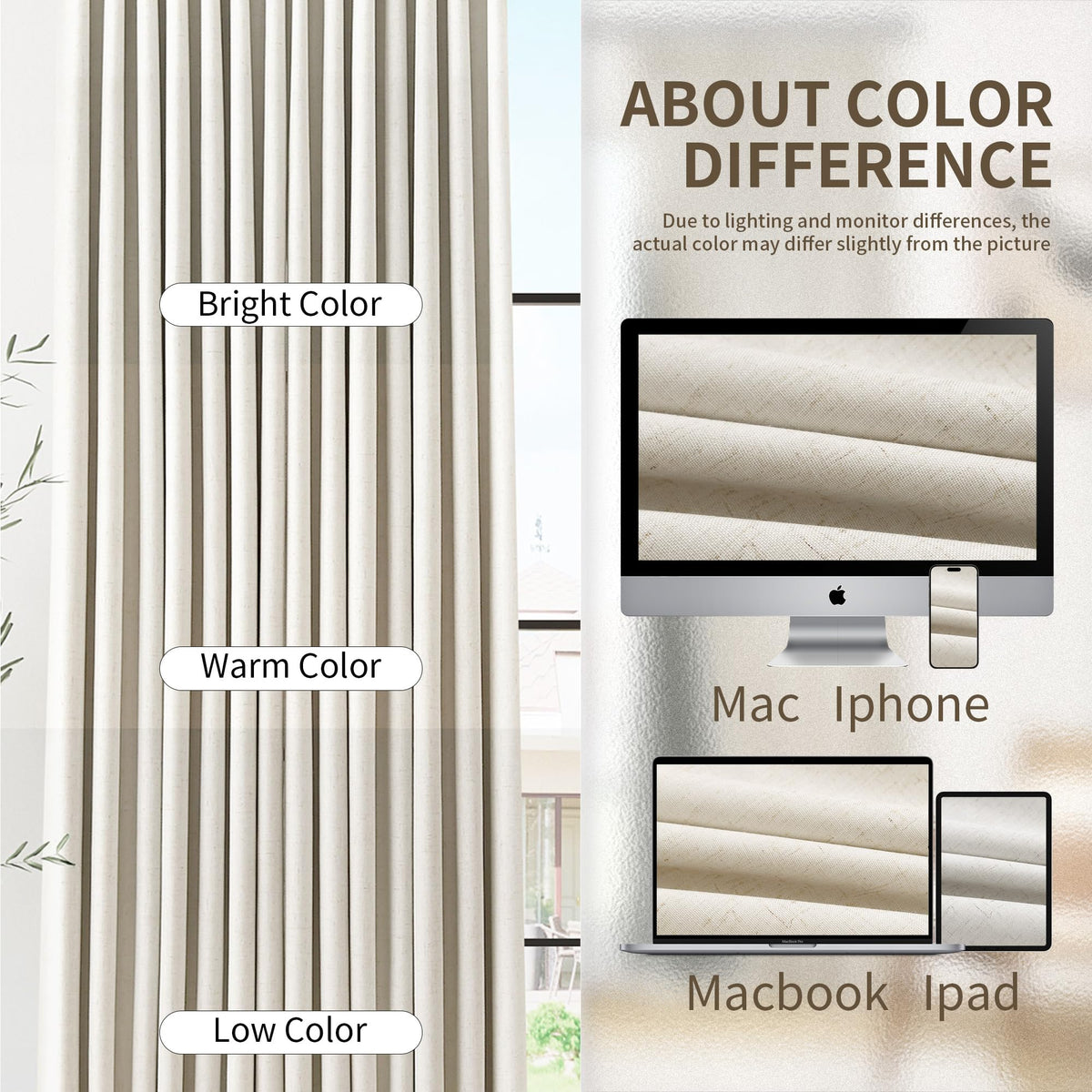 Joywell ready-to-use curtains are machine washable for easy care.