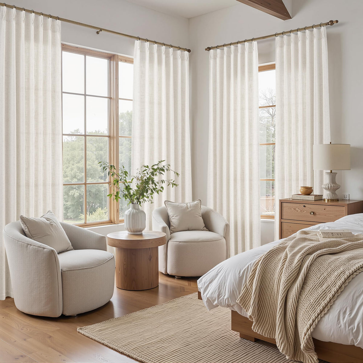 Joywell ring-hooks hanging option enables a crisp pinch-pleat silhouette.