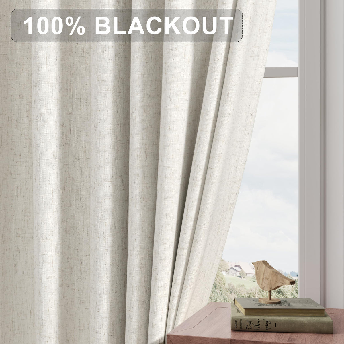 Joywell sliding door curtains enhancing large window presentation