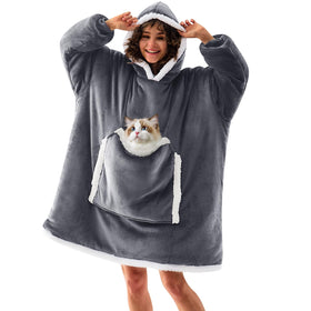 JOYWOO wearable blanket hoodie with hooded design for cozy evenings.
