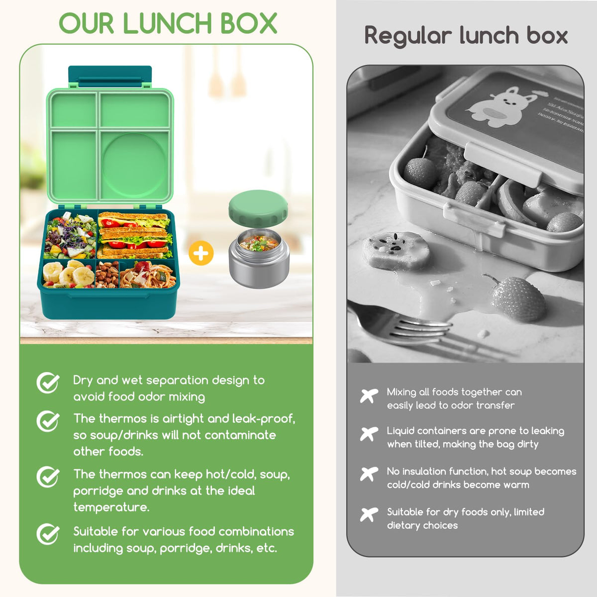 JoyYum bento box dishwasher safe for quick cleaning.