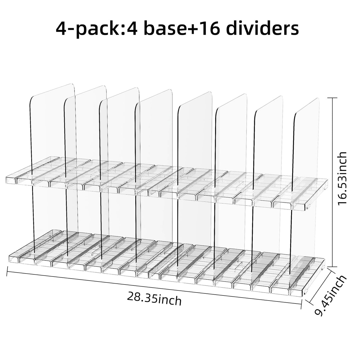 JOYZAN adjustable shelf dividers for customizable closet storage.