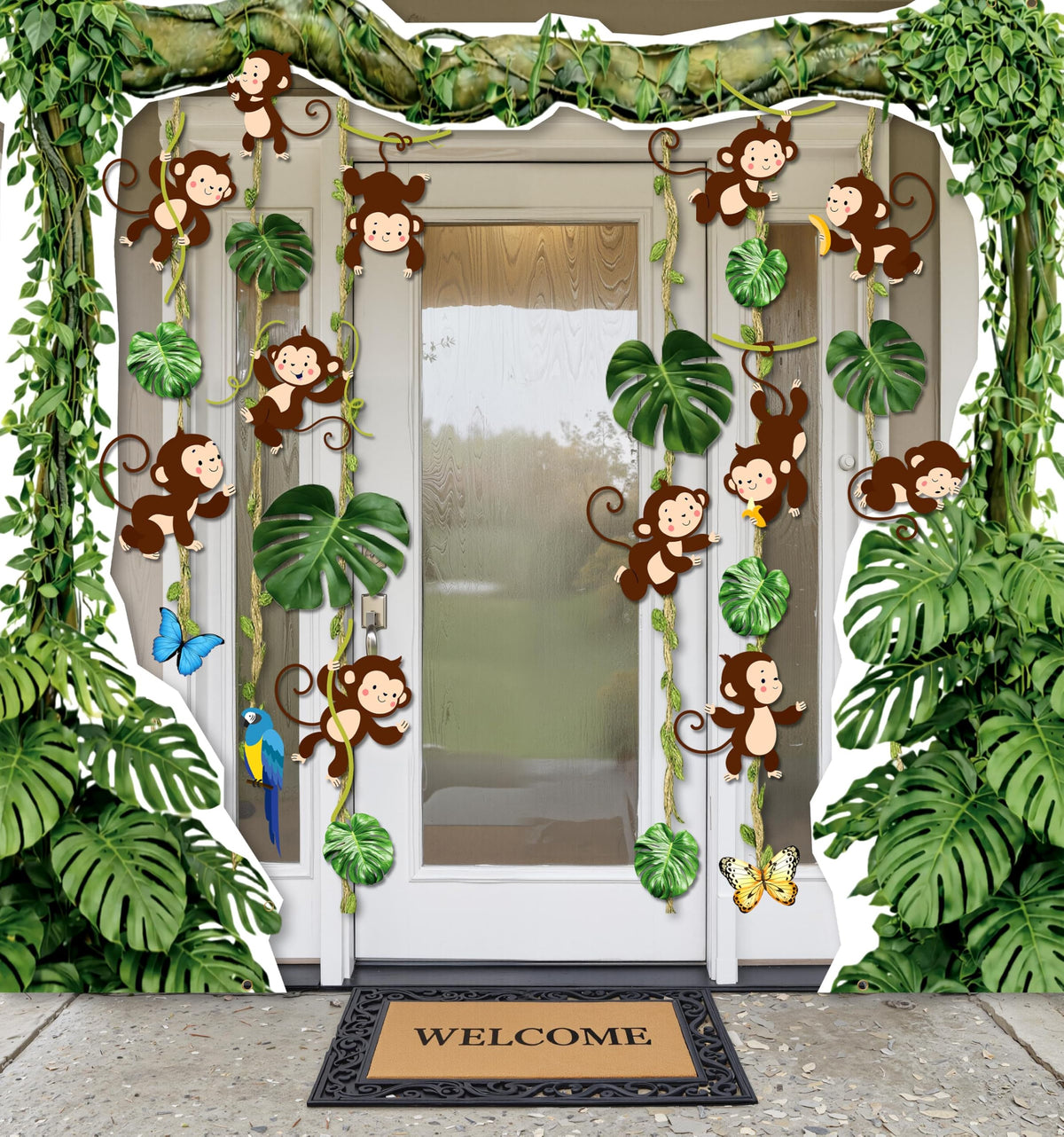 JPfezry monkey cutouts bring friendly characters to celebrations.