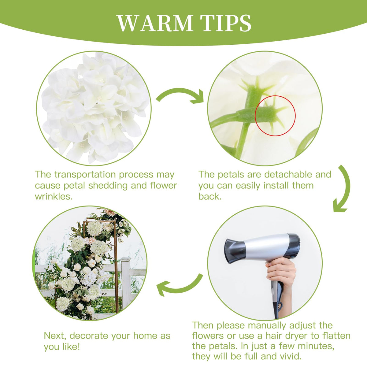JPSOR hydrangea assembly kit for easy DIY bouquets