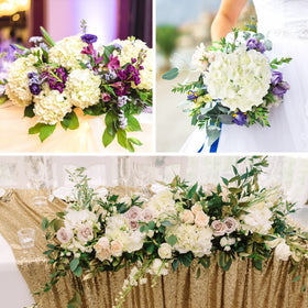 JPSOR hydrangea centerpiece setup for weddings and events
