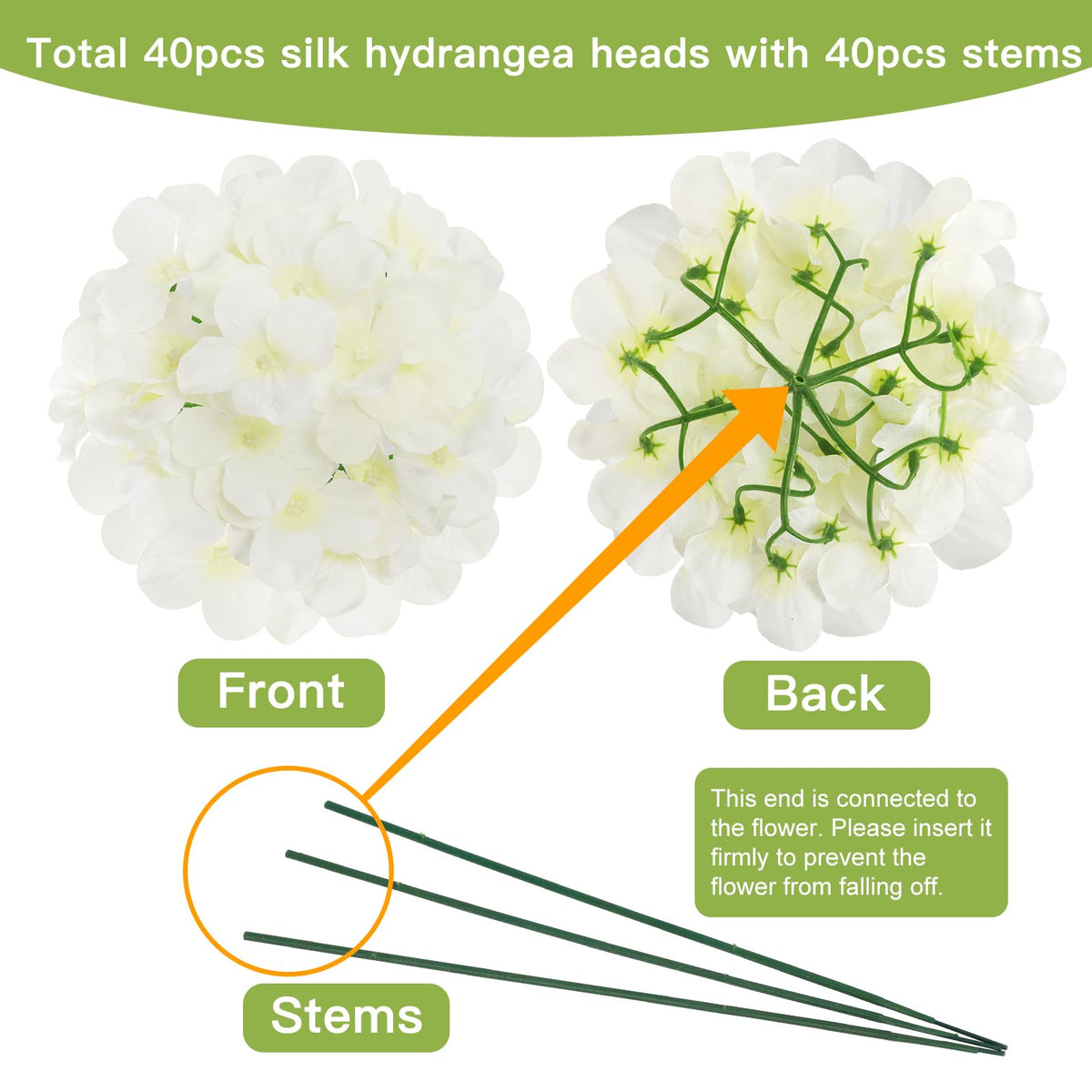 JPSOR artificial hydrangea head with 27 petals for lush blooms