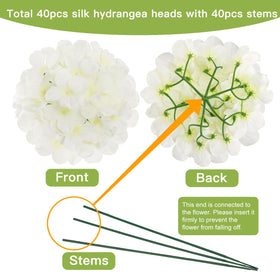 JPSOR artificial hydrangea head with 27 petals for lush blooms