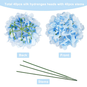 JPSOR hydrangea stems, 8 inches long, ideal for versatile vase displays.