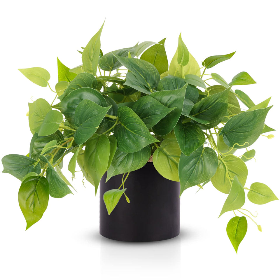 JPSOR pothos artificial leaves close-up showing realistic texture for home decor, enhancing ambience with low-maintenance greenery