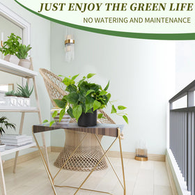 JPSOR pothos bathroom decor inspiration with ceramic pot for a moisture-friendly touch