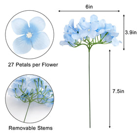 JPSOR silk hydrangea heads with 27 petals for lifelike fullness.
