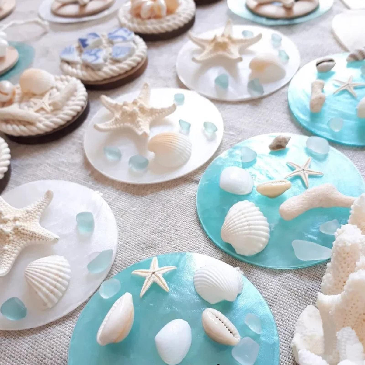 JQAQJU natural sea shells 1-2 inch clam shells for DIY accents.