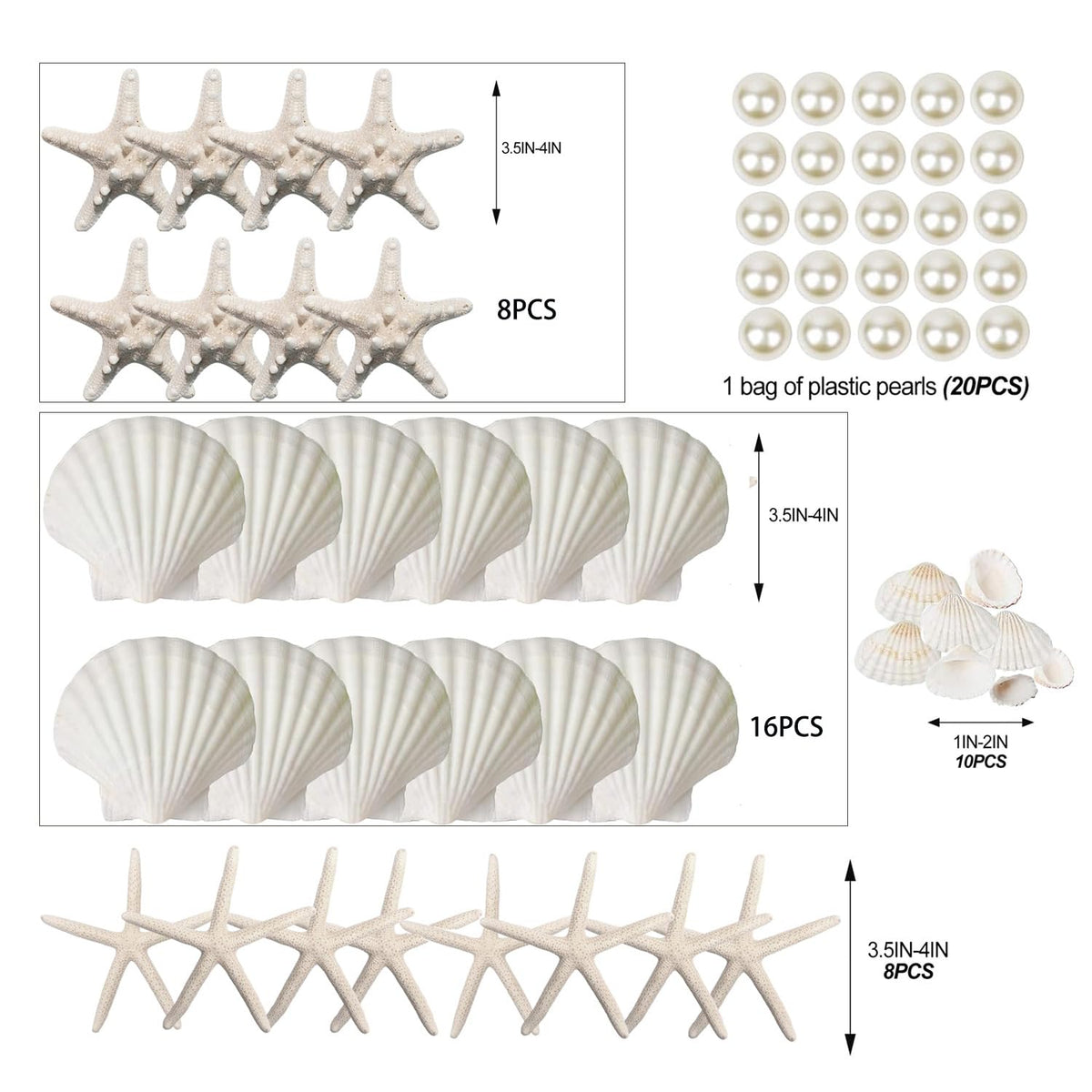 JQAQJU nautical decor shells for weddings and invitations with textured coastal charm.