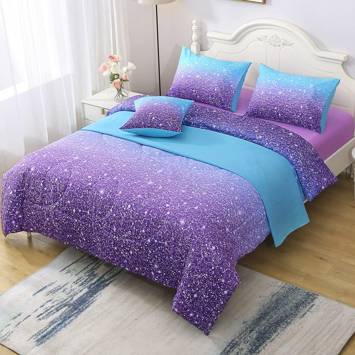 JQinHome glitter envelope pillowcase 19x29 secure closure for neat bed styling