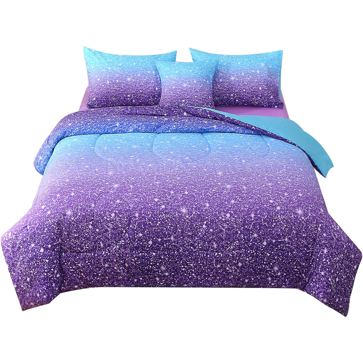 JQinHome glitter fitted sheet twin 39x75-16 soft microfiber with wrinkle-resistance