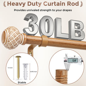 JRZOO adjustable curtain rod extends from 30 to 88 inches for versatile windows