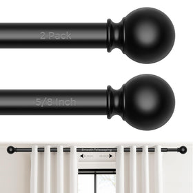 JRZOO curtain rods extend from 18 to 60 inches for a precise fit.