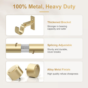JRZOO's rust-resistant finish preserves color and smooth curtain glide.