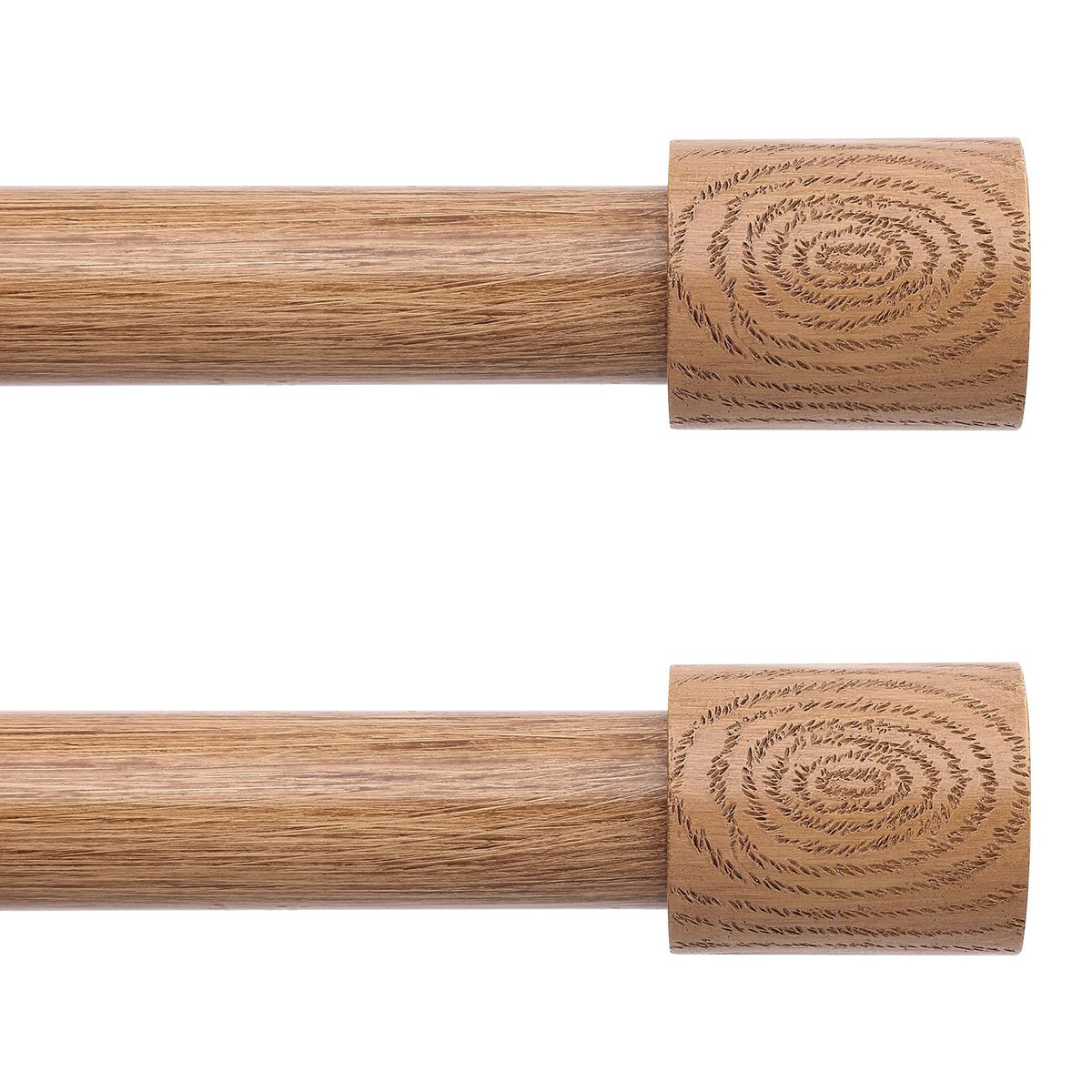 JRZOO wood curtain rod with faux grain finish adds rustic charm
