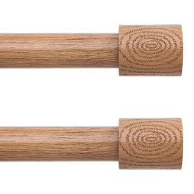 JRZOO wood curtain rod with faux grain finish adds rustic charm