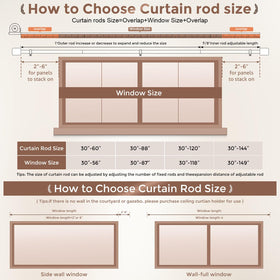 JRZOO decorative finials on wood curtain rod for a finished look