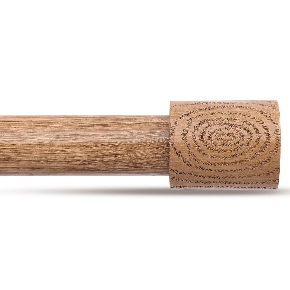 JRZOO wood curtain rod imitation grain close-up enhances rustic interior aesthetics