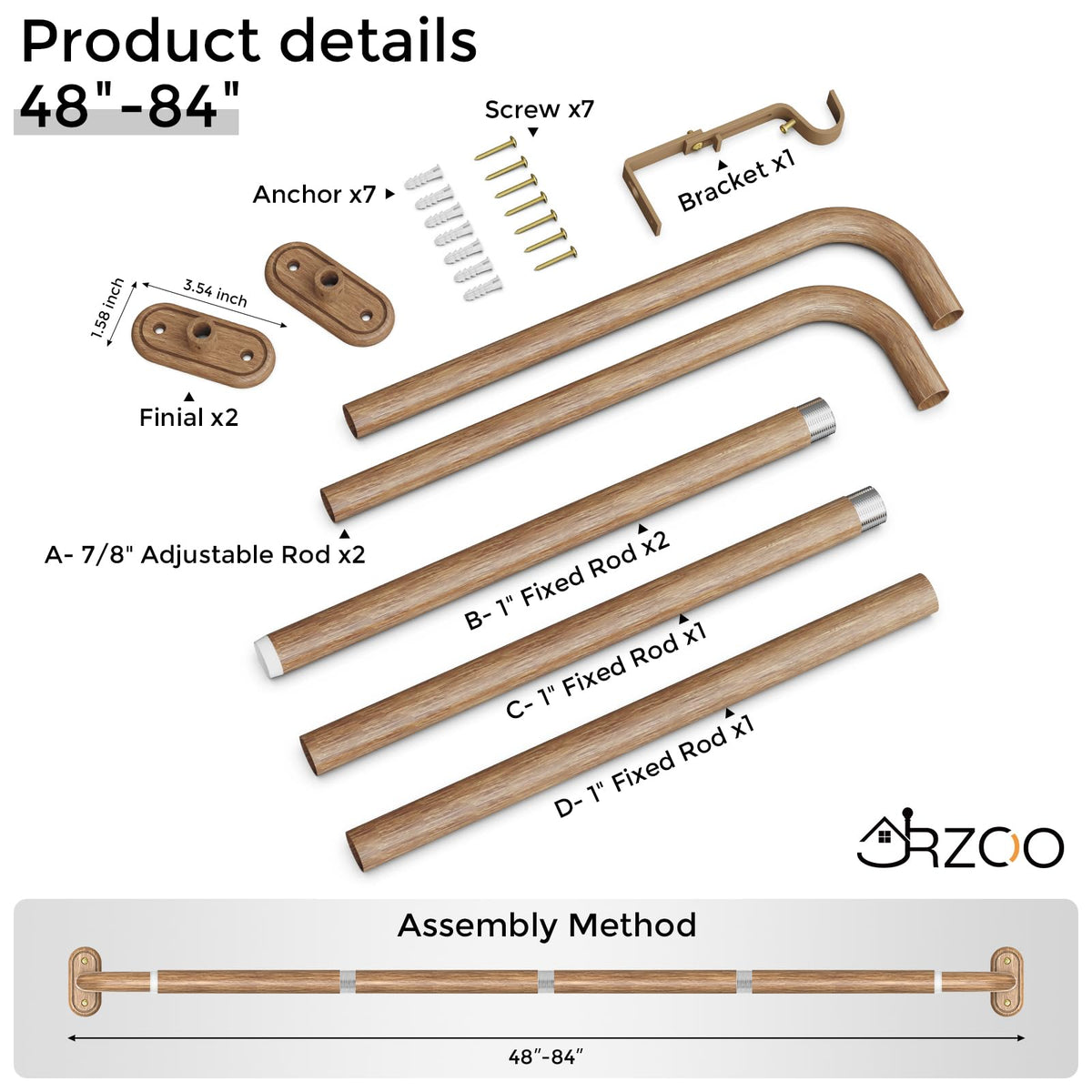 JRZOO decorative wood finials add a stylish, unique touch