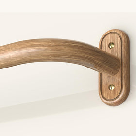 JRZOO wrap-around curtain rod with wood curved design for privacy and style