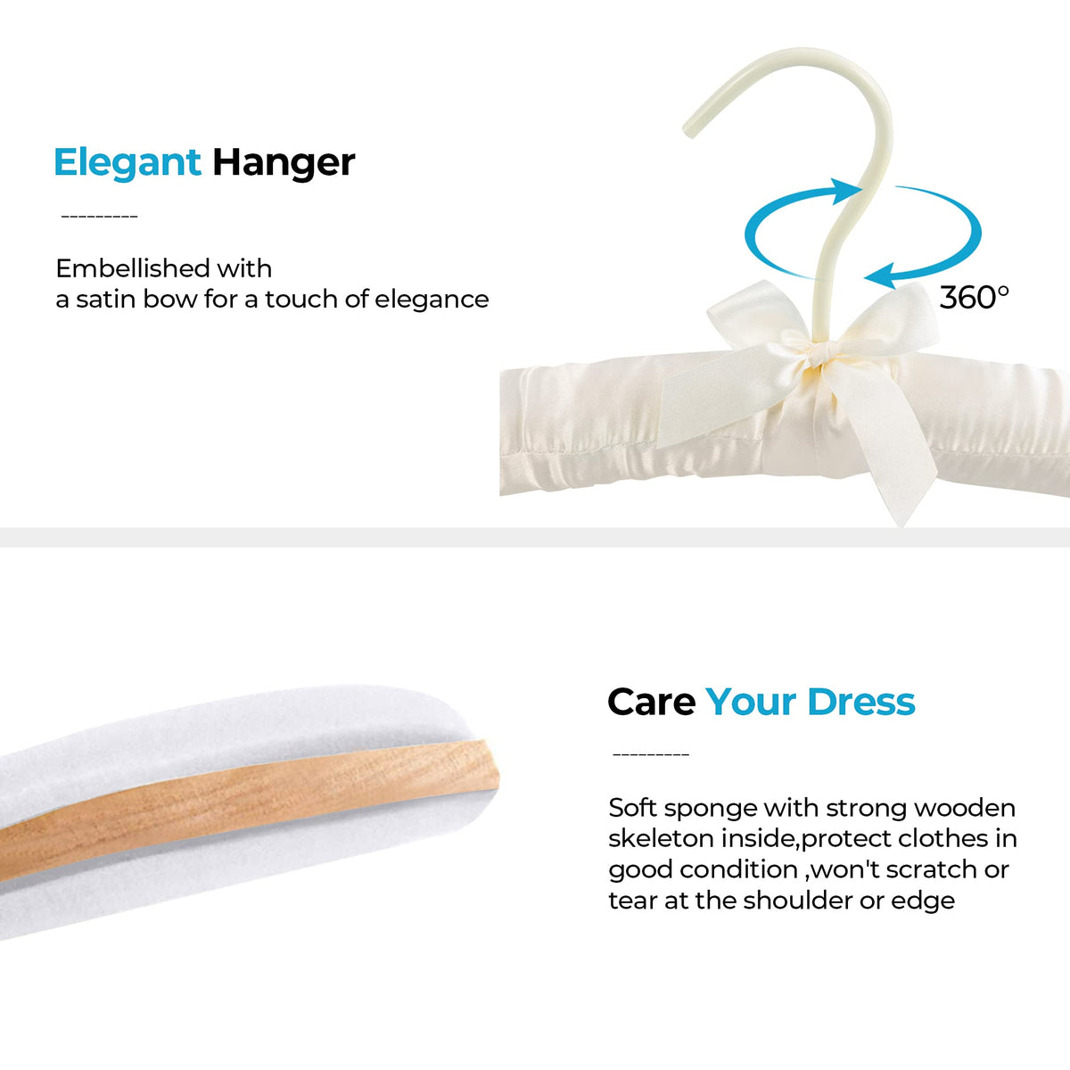 JS HANGER anti-slip satin fabric keeps tops from slipping off