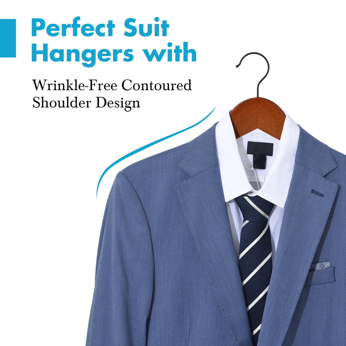 JS HANGER non-slip notches keep garment straps in place during daily use.