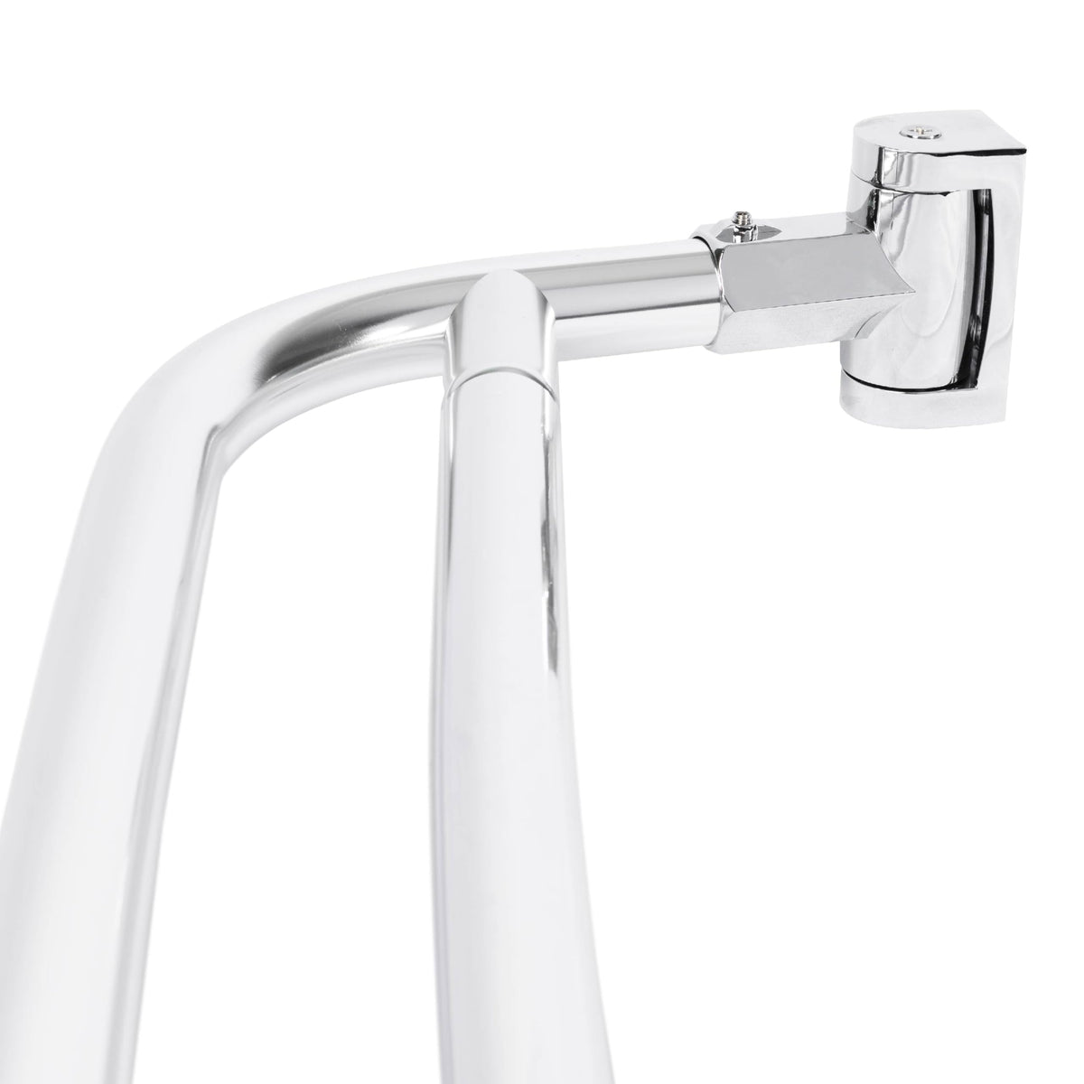 JS Jackson Supplies double curved shower rod assembly shows adjustable fit for tight bathrooms.