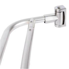 JS Jackson Supplies double curved shower rod in brushed nickel for modern bath style and space