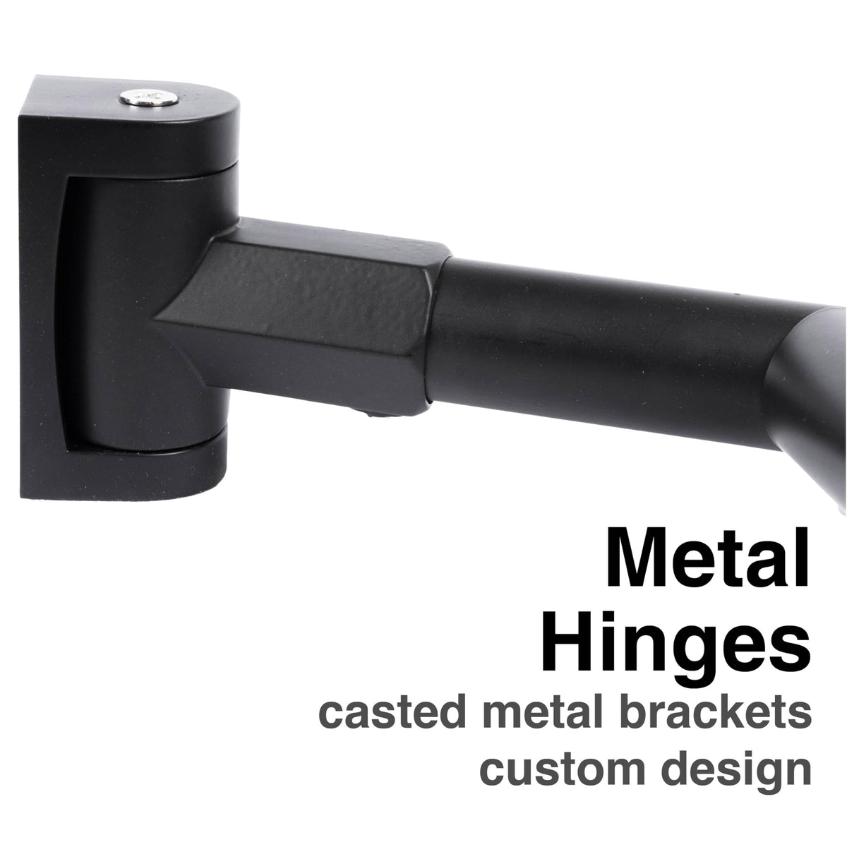 JS Jackson Supplies dual-rod design helps organize liner and curtain.