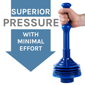 JS Jackson Supplies plunger works on sinks to clear slow drains beyond toilets.