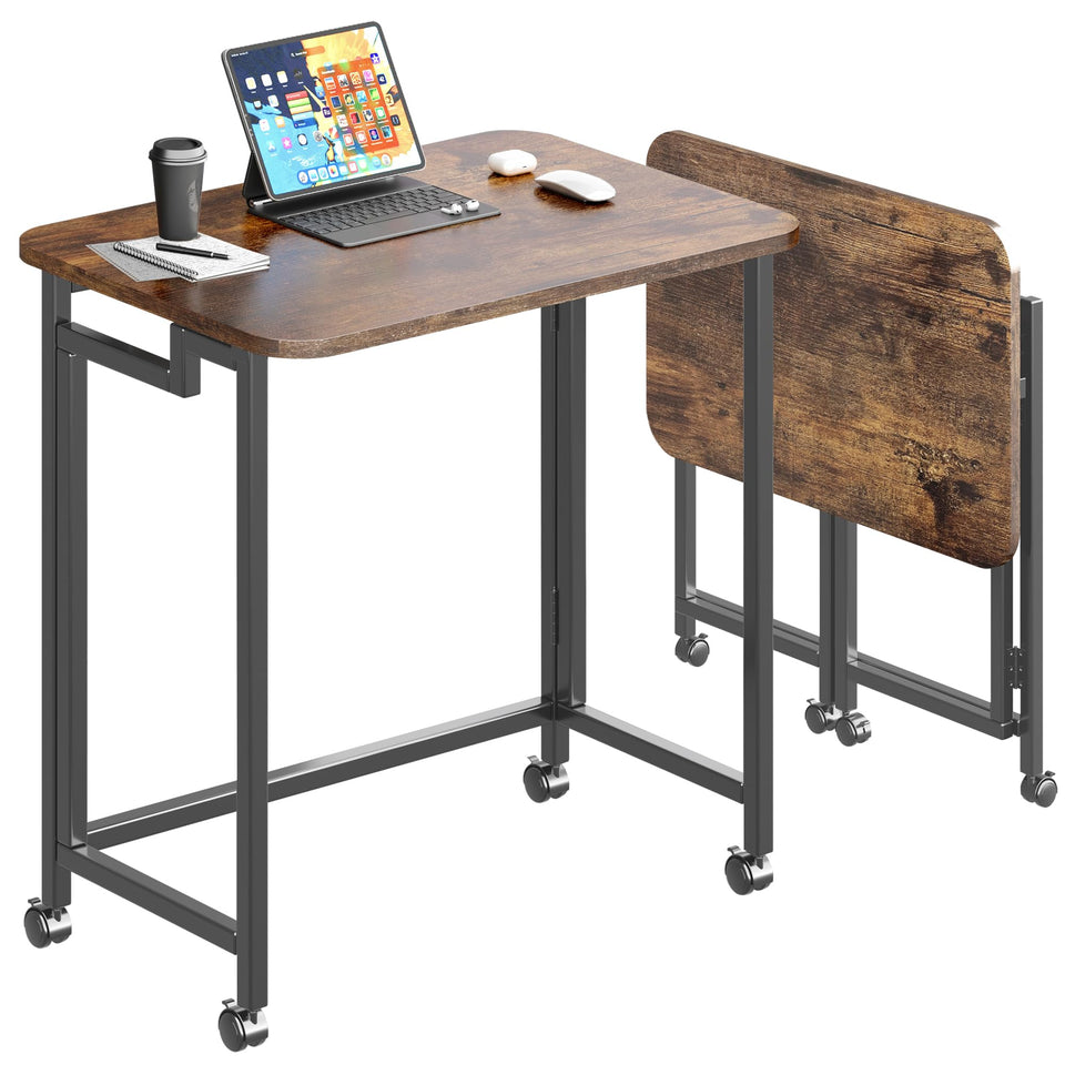 JSB folding desk showing quick unfolding design for easy setup.