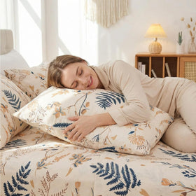 JSD Boho Floral pattern detail emphasizes fade resistance and wrinkle control.