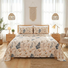 JSD Boho Floral 15 inch deep pocket fit on a bed illustration