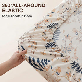 JSD Boho Floral microfiber texture highlighting silky softness and wrinkle resistance