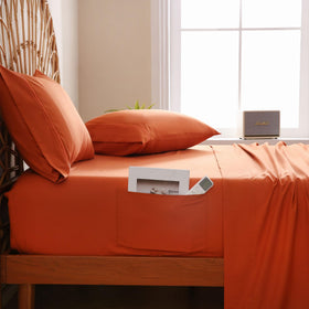 JSD Burnt Orange Queen sheets stay soft after multiple washes.