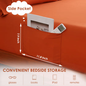 JSD Burnt Orange Queen pillowcases provide envelope closure and smooth feel.