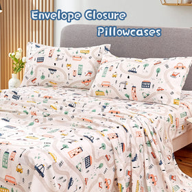 JSD car kids pillowcase 20x30 featuring playful print supports a peaceful bedtime routine