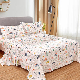 JSD car kids sheet set twin fitted 39x75 with a 15 inch deep pocket secures the mattress