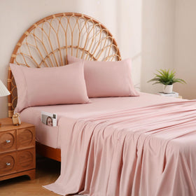JSD Dusty Pink Queen Sheet Set offers soft, cool comfort for restful nights