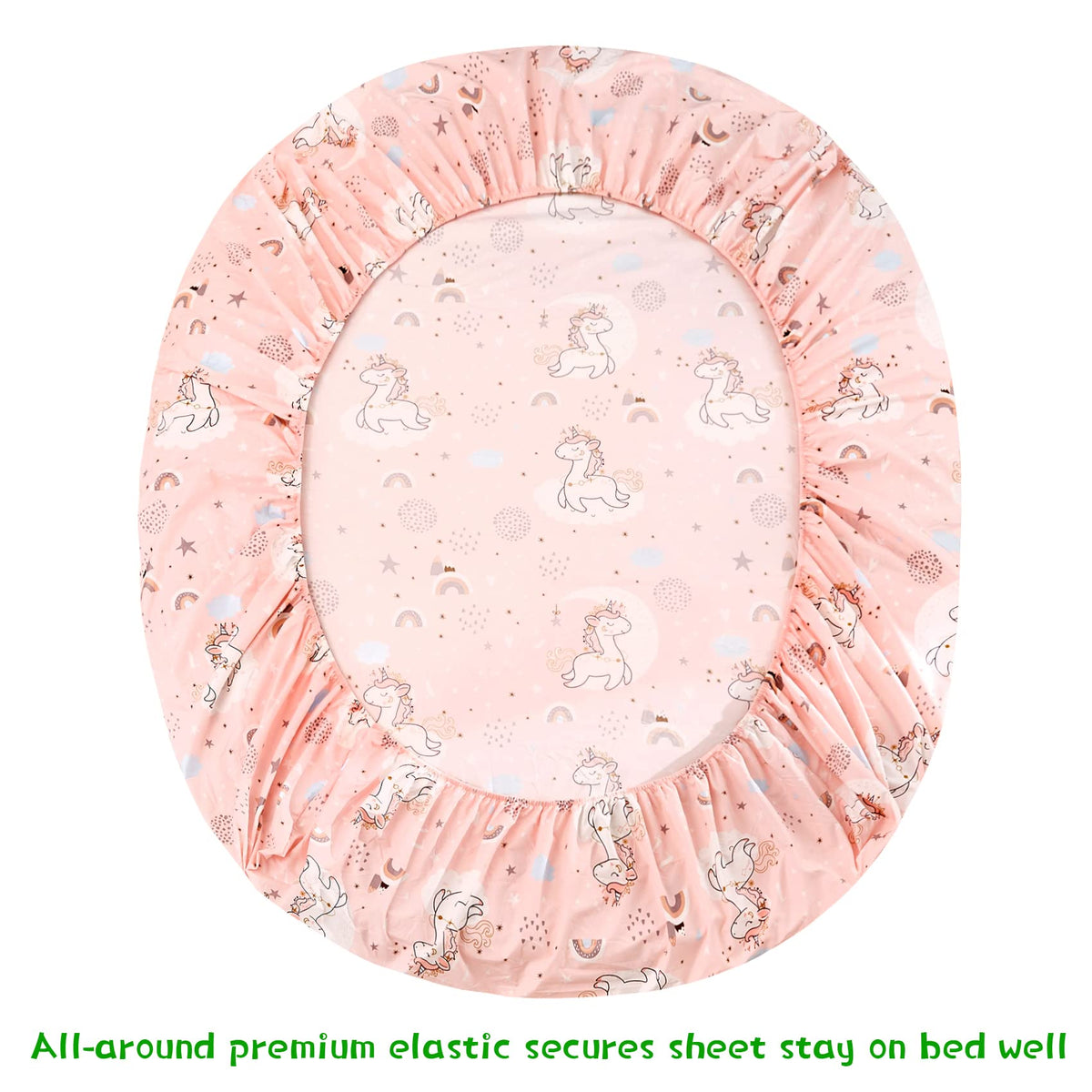 JSD Pink Unicorn microfiber weave delivers soft, breathable comfort year-round.