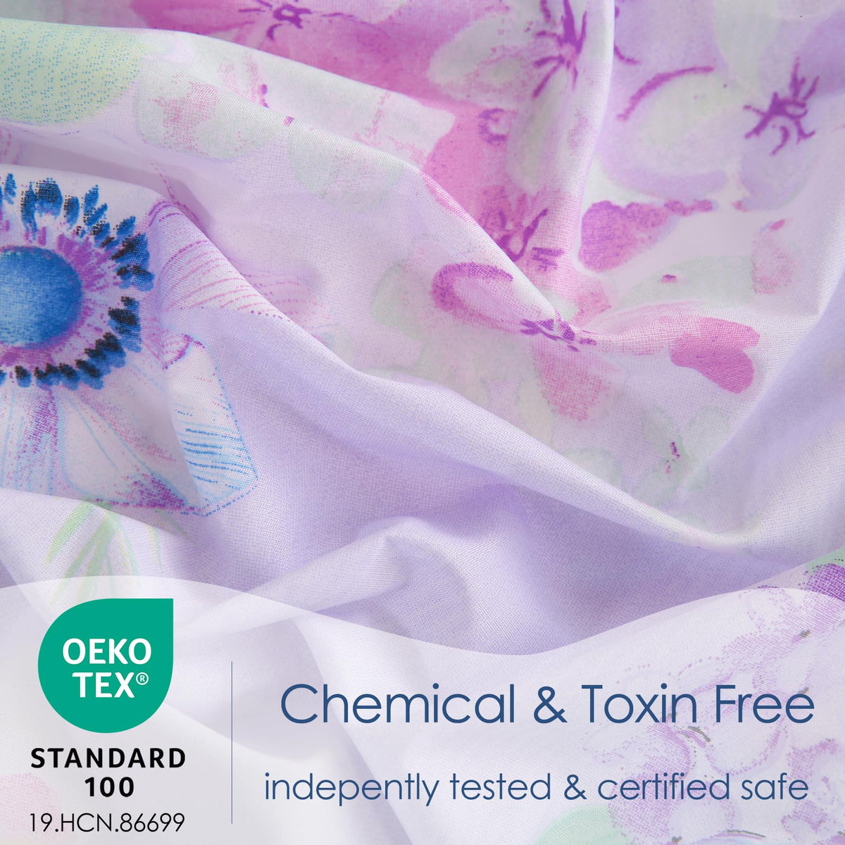 JSD Purple Hydrangea close-up of brushed microfiber reveals soft, breathable fabric.