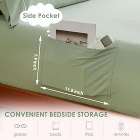 JSD Sage Green sheets highlight corner straps to secure the fit
